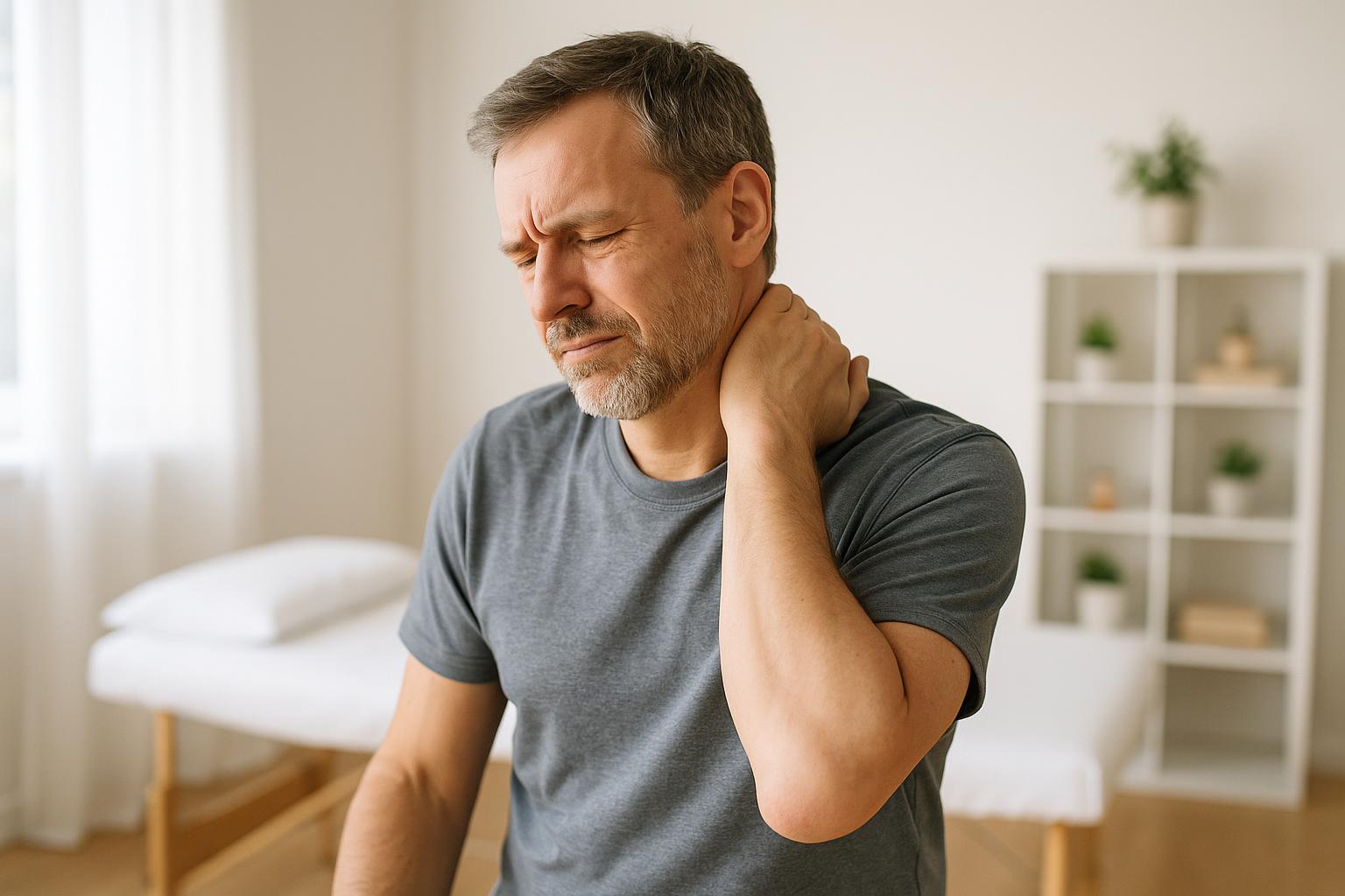 Tensions corporelles liées au stress au niveau du cou, des épaules et du dos