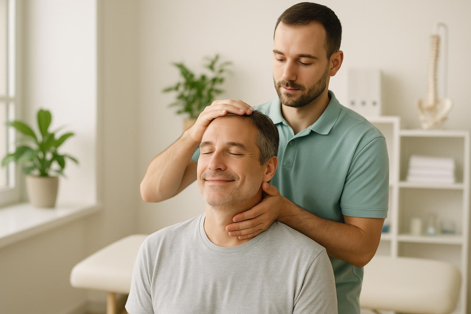 Patient apaisé après diminution de l’intensité des maux de tête