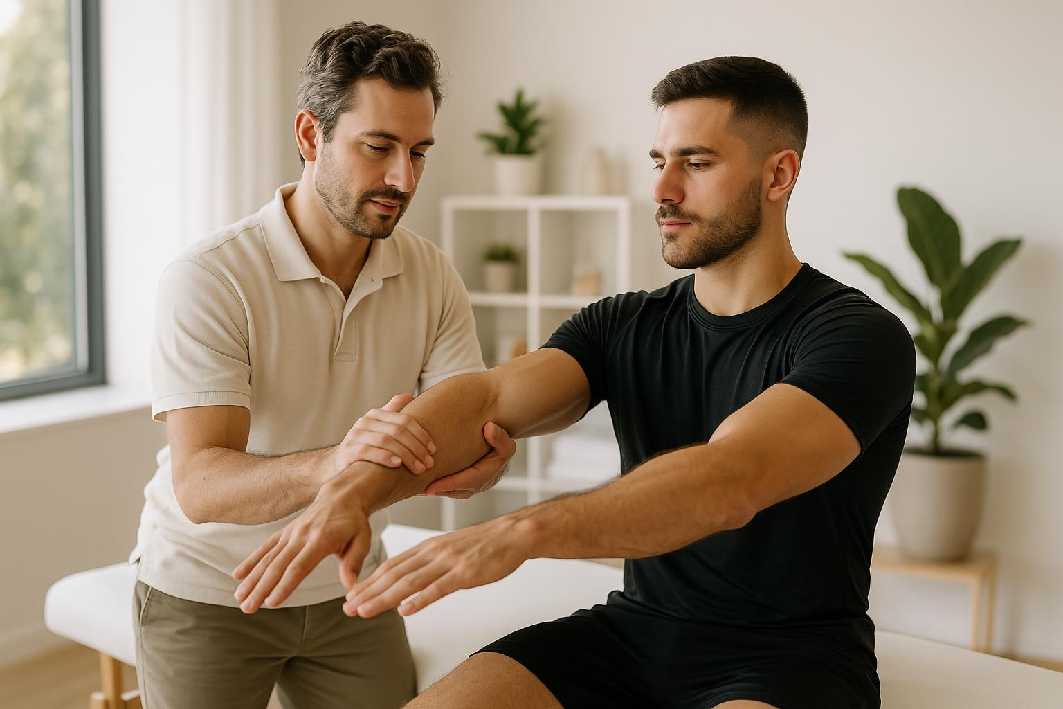 Sportif accompagné par un ostéopathe pour récupération et mobilité