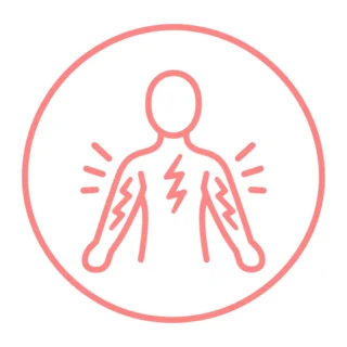 Icône d’une douleur irradiant dans le bras
